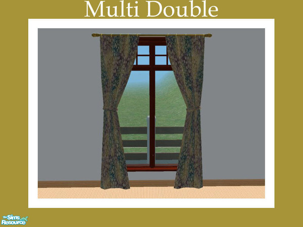 Sims 2 — Multi Double by Shakeshaft — Part of a New Mesh Set of a Single and Double Curtain, set includes recolours.