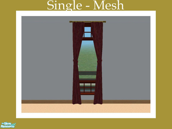 Sims 2 — Luxury Fit Curtains - Single Mesh by Shakeshaft — Part of a New Mesh Set of a Single and Double Curtain, set