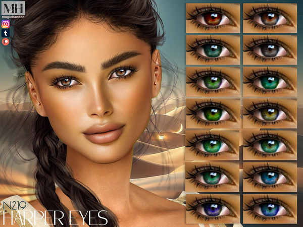 Sims 4 — Harper Eyes N219 by MagicHand — Beauty eyes for males and females in 16 colors - HQ Compatible.