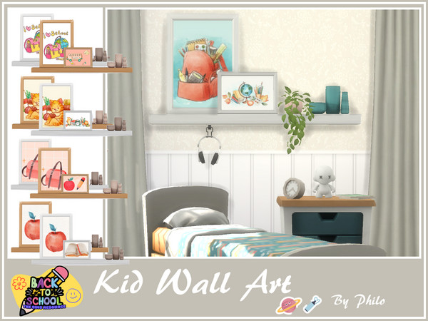Sims 4 — Philo_Sweet School Days Wall Art by philo — This maxis match children's room set offers them an ideal setting