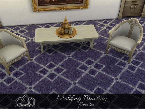 Sims 4 — Molding Paneling floor3 by Emerald — Authentic molding wainscoting will add an accent architectural touch to any