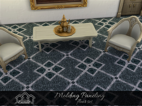 Sims 4 — Molding Paneling floor4 by Emerald — Authentic molding wainscoting will add an accent architectural touch to any