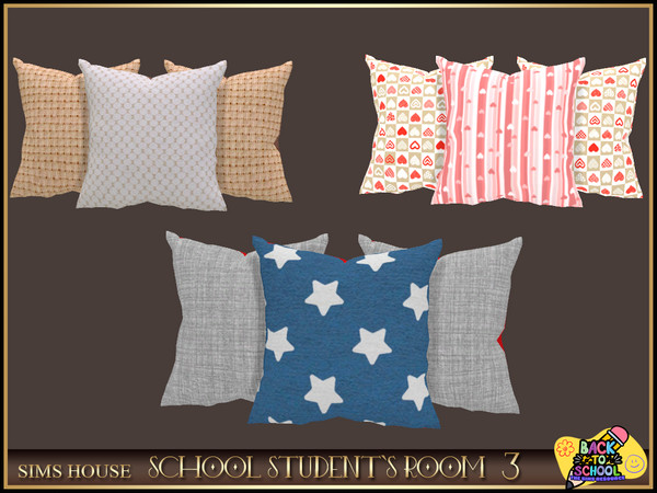 Sims 4 — [Sims House] Single bed pillows | SCHOOL STUDENT'S ROOM 3 by Sims_House — SCHOOL STUDENT'S ROOM 3: