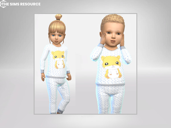 Sims 4 — Kiarara toddler hamster pajama, top.package by Kiarara — Cartoon Animal Cute Hamsters Pajama