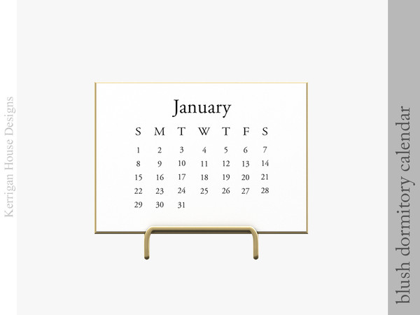 Sims 4 — Blush Dormitory Calendar by kerriganhouse — A sweet and soft dormitory set, perfect for the most stylish