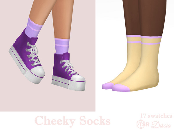 Sims 4 — Cheeky Socks by Dissia — Calf length socks