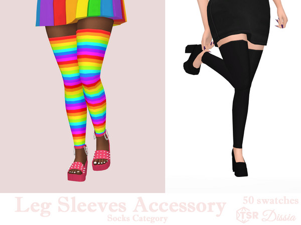 Sims 4 — Leg Sleeves Accessory by Dissia — Long leg sleeves - socks without feet