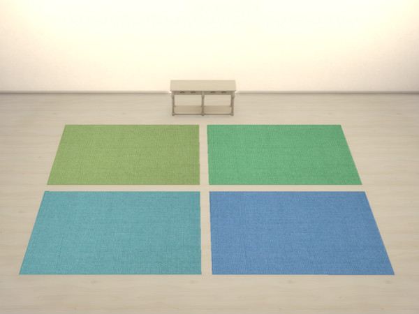 Sims 4 — Rectangular Jute Rugs Green and Blue by yuxmara2710 — Rectangular Jute Rugs Green and Blue