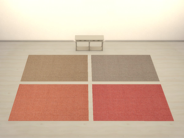 Sims 4 — Rectangular Jute Rugs Beige and Orange by yuxmara2710 — Rectangular Jute Rugs Beige and Orange