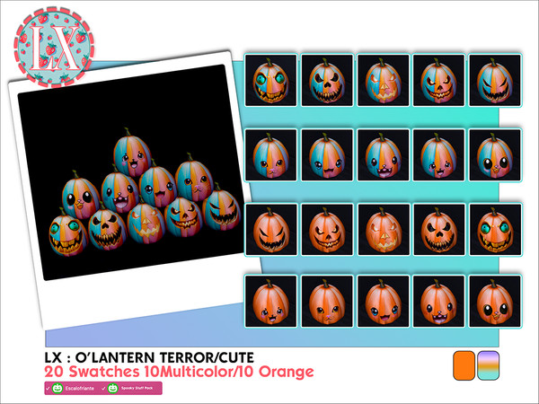 Sims 4 — LX : O'LANTERN DECOR by EleyEquix — 20 Swatches