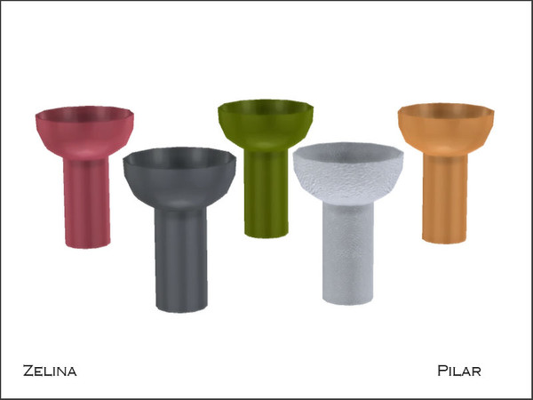Sims 4 — Pilar Zelina Vase1 by Pilar — A combination of wood and metal in a contemporary industrial style