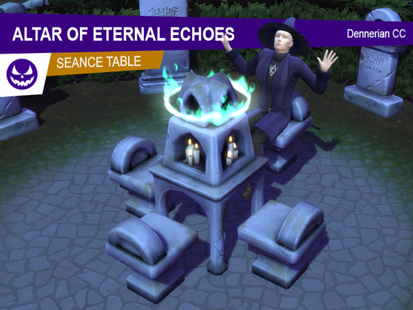 Sims 4 — Ghost Candles by dennerian — The Altar of Eternal Echoes is your Sim's gateway to the spirit world, serving as