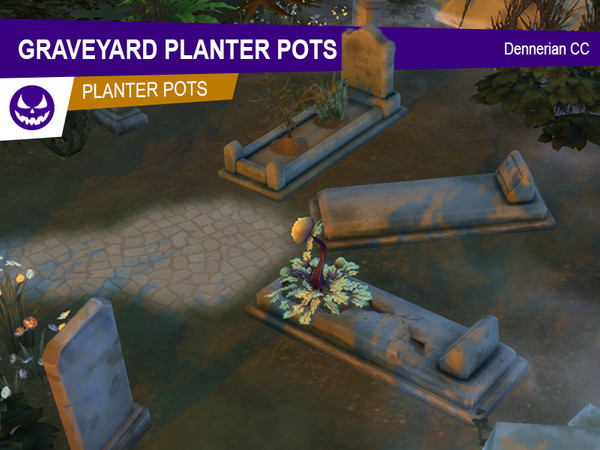 Sims 4 — Undisturbed Tomb by dennerian — Welcome to the eerie yet oddly charming world of graveyard planters, where