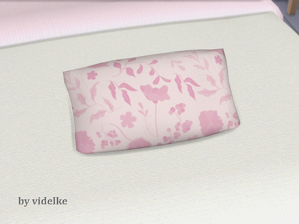 Sims 4 — Fresh Breeze Pillow by videlke2 — A modern but soft looking bedroom, combining wood and glass materials. The