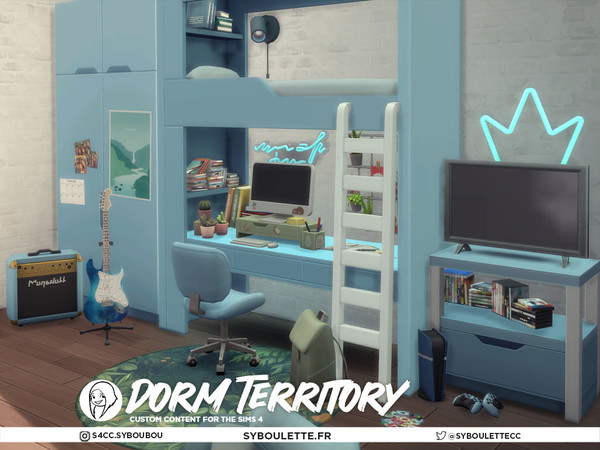 Sims 4 — Dorm Territory - CDs pile by Syboubou — This is the ultimate customizable haven for young Sims with a new custom
