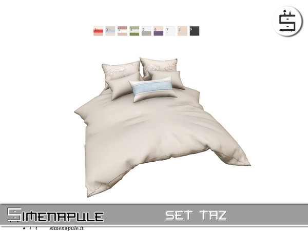 Sims 4 — Set Taz - Blanket and Cushions by Simenapule — Set Taz Set Taz Set Taz Set Taz