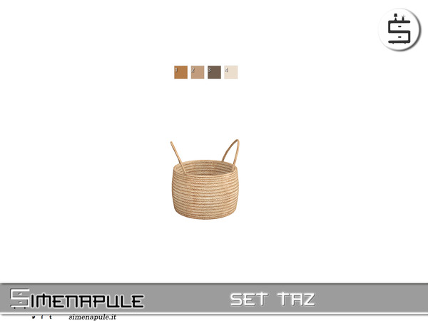 Sims 4 — Set Taz - Wicker Basket 02 by Simenapule — Set Taz Set Taz Set Taz Set Taz