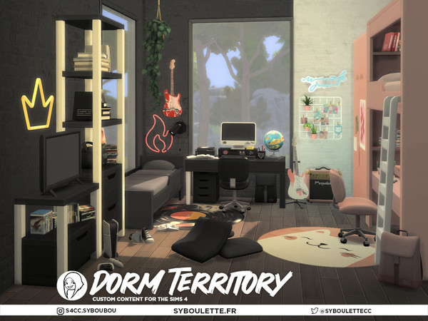 Sims 4 — Dorm Territory - Homework by Syboubou — This is the ultimate customizable haven for young Sims with a new custom