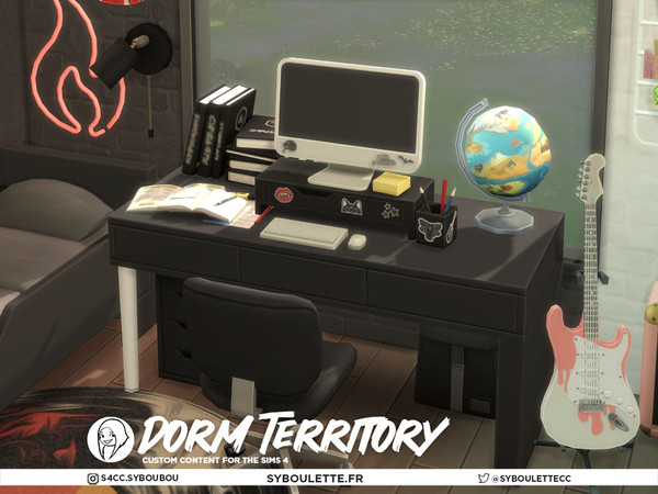 Sims 4 — Dorm Territory - Wall organizer by Syboubou — This is the ultimate customizable haven for young Sims with a new