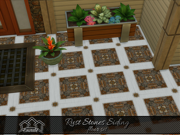 Sims 4 — Rust Stones Siding floor4 by Emerald — Use this natural rustic stone to create a unique accent wall.(floor set)