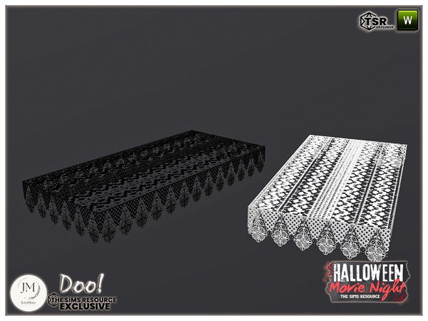Sims 4 — Halloween_Movie_Night doo tablecloth by jomsims — Halloween horror movie doo set in 3 part.