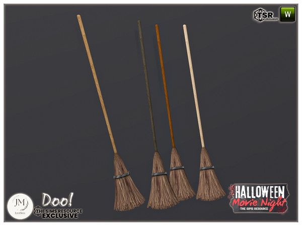 Sims 4 — Halloween_Movie_Night doo deco Broom by jomsims — Halloween horror movie doo set in 3 part.