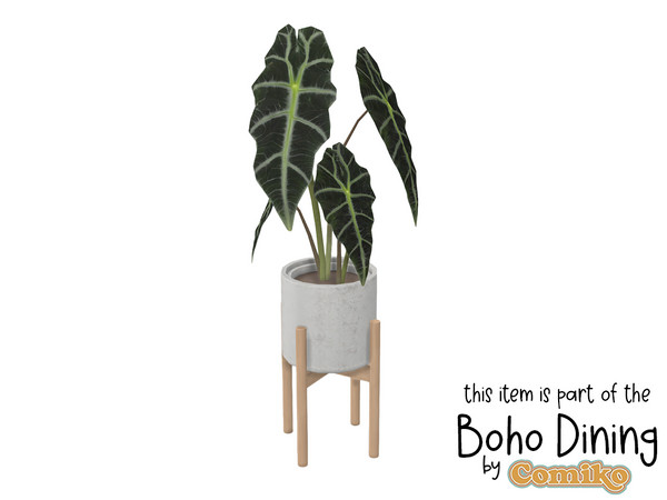 Sims 4 — Comiko Boho Dining Room Plant Stand by Comiko — Hi! Boho Dining Room Set is base game compatible and consists of