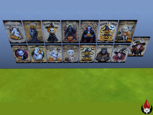 Sims 4 — Vintage Halloween Newspaper by Dark Song — Vintage Halloween Newspaper Halloween 2024