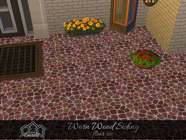 Sims 4 — Worn Wood Siding floor6 by Emerald — Weathered wood siding is a real wood siding for a rustic style or rural