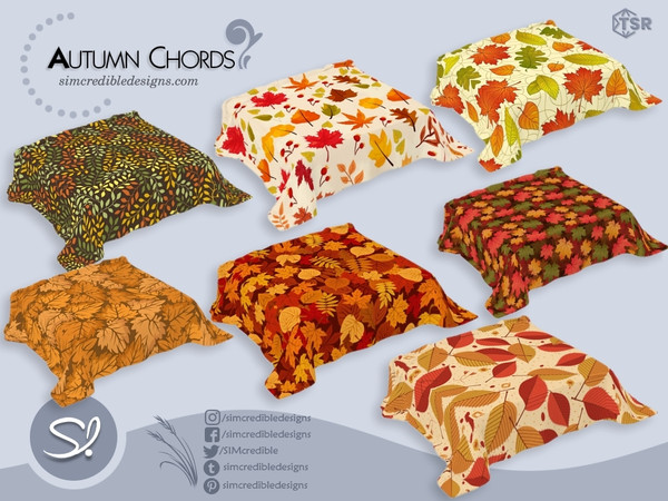Sims 4 — Autumn Chords Bed Cover by SIMcredible! — These lovely autumn warm colors motivated us to create to your sims a