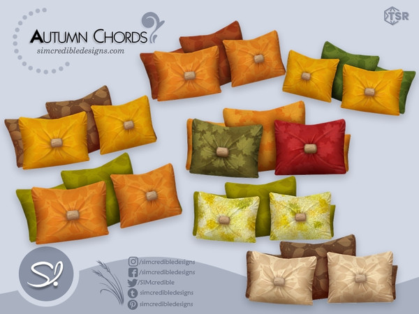Sims 4 — Autumn Chords Cushions by SIMcredible! — These lovely autumn warm colors motivated us to create to your sims a
