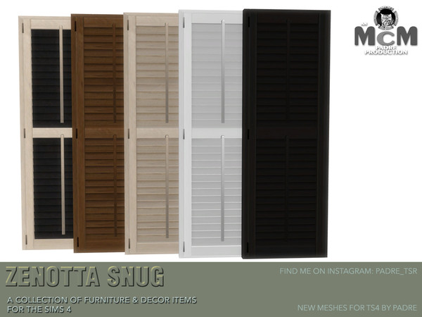 Sims 4 — Zenotta Snug Single Pane Plantation Shutters sml A by Padre — Slide into the syrupy comfort of the calming aura