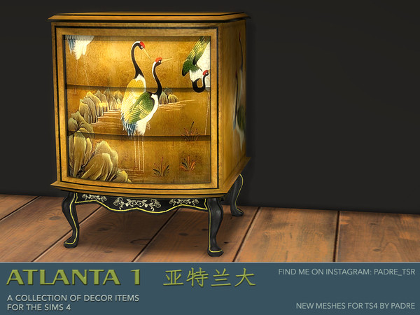 Sims 4 — Atlanta 1 Furniture and Deco set of drawers by Padre — An Asian-inspired set of furniture and deco meshes