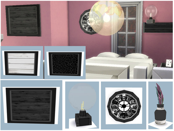 Sims 4 — Feather Plant by AYM_Aurely — Full bedroom Utopie. 3 different colors