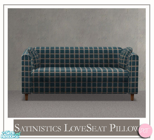 Sims 2 — Satinistics Blue Checker - LoveSeat Pillow Blue Checker by DOT — Satinistics, Sofa, Chair, Chair with pillow,