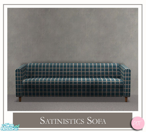 Sims 2 — Satinistics Blue Checker - Living Sofa Blue Checker by DOT — Satinistics, Sofa, Chair, Chair with pillow,