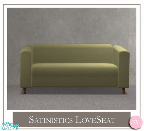 Sims 2 — Satinistics Green - LoveSeat Green by DOT — Satinistics, Sofa, Chair, Chair with pillow, LoveSeat with pillow,
