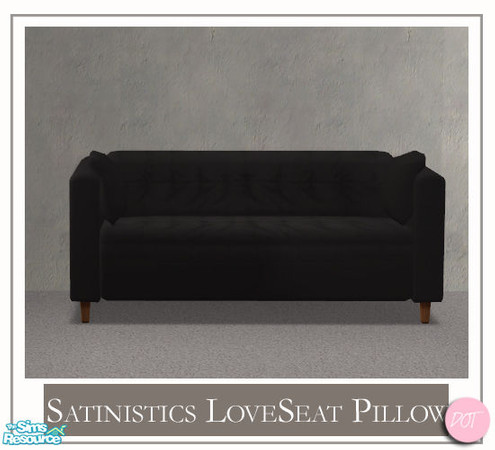 Sims 2 — Satinistics Black - LoveSeat Pillow BlackButton by DOT — Satinistics, Sofa, Chair, Chair with pillow, LoveSeat