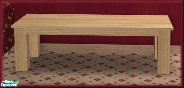 Sims 2 — NK Ankara Loire Red LR  - Coffee Table by MoMama — A coffee table in Loire Ash wood.