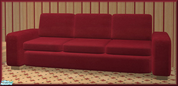 Sims 2 — NK Ankara Loire Red LR  - Sofa by MoMama — A sofa in vibrant red with Loire Ash legs. A comfy place to sit,