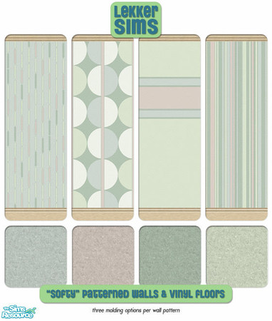 Sims 2 — Softy Walls & Vinyl Floors by Lekker Sims — Coordinate your home with the Lekker Sims "Softy"