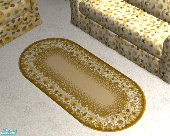 Sims 2 — The Daisy Room -  Throw Rug by Grizzelda — Daisies, daisies, everywhere. Step on it...