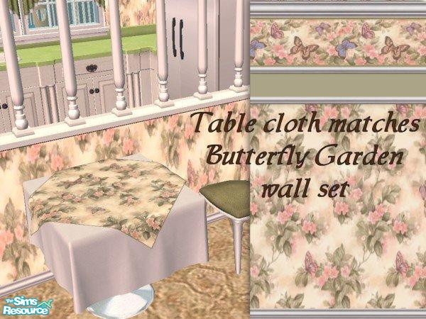 Sims 2 — jbSolfalTableClothPinkButterfly by Samielle — Beautiful table cloth matching some of my walls. Set includes 12