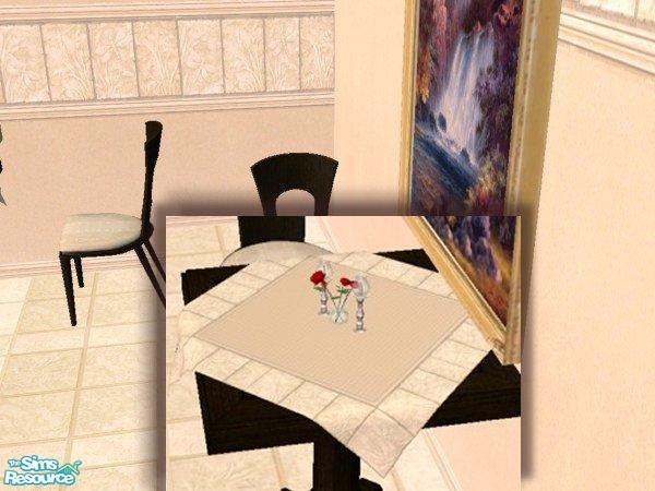 Sims 2 — jbSolfalTableClothDragonMeadow by Samielle — Beautiful table cloth matching some of my walls. Set includes 12
