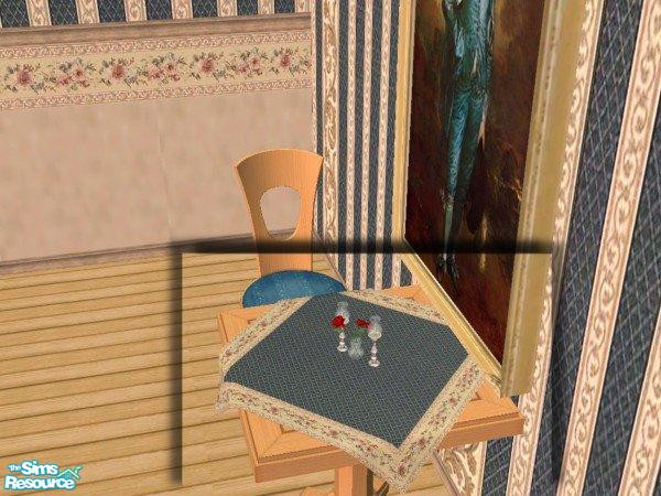 Sims 2 — jbSolfalTableClothBlueVictorian by Samielle — Beautiful table cloth matching some of my walls. Set includes 12