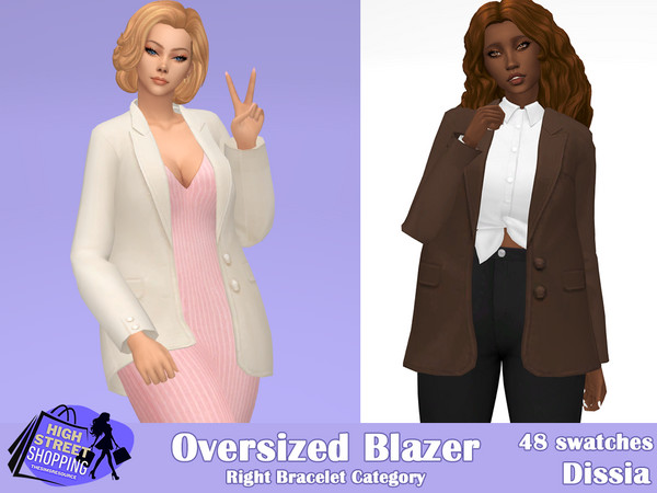 Sims 4 — Oversized Accessory Blazer by Dissia — Loose accessory blazer