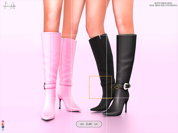 Sims 4 — [PATREON] Knee High Stiletto Boots by Mermalade — - New Mesh