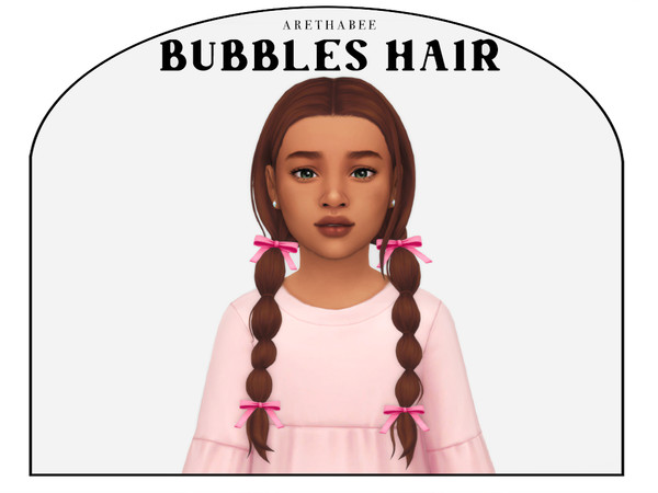 Sims 4 — [arethabee] bubbles hair cu.package by arethabee — bubbles hair - children