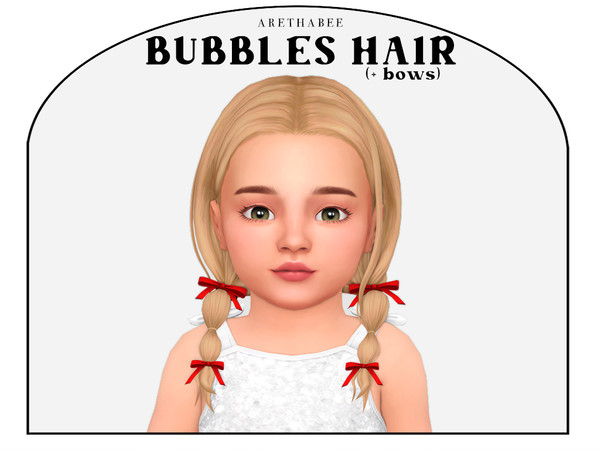 Sims 4 — [arethabee] bubbles hair bows pu.package by arethabee — bubbles hair - children