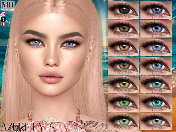 Sims 4 — Azure Eyes N226 by MagicHand — Stunning eyes for males and females in 16 colors - HQ Compatible.